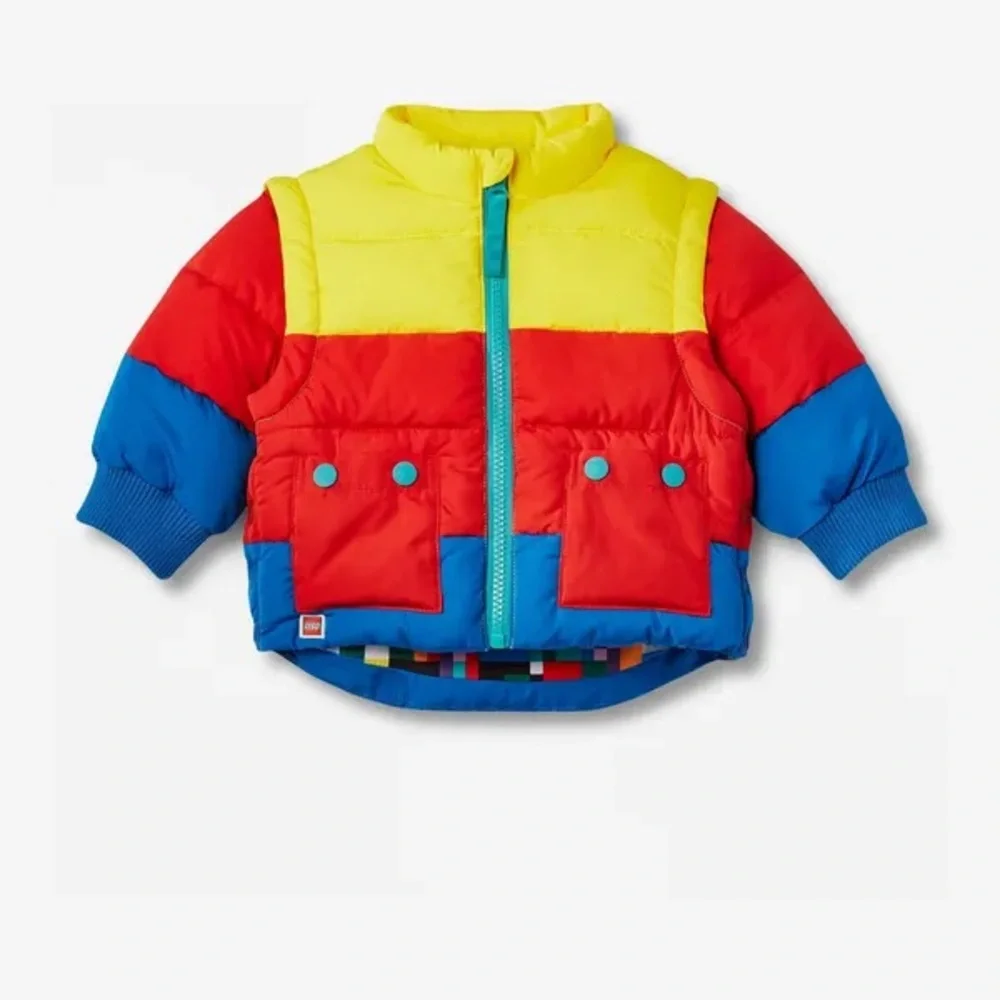 LEGO Collection x Target Baby Adaptive Color Block Puffer Jacket, 12 mo